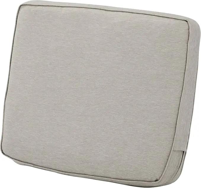 Classic Accessories Montlake Water-Resistant 21 x 20 x 4 Inch Patio Lounge Back Cushion, Heather Grey, Outdoor Loveseat Cushions by GreenHaven Gardens