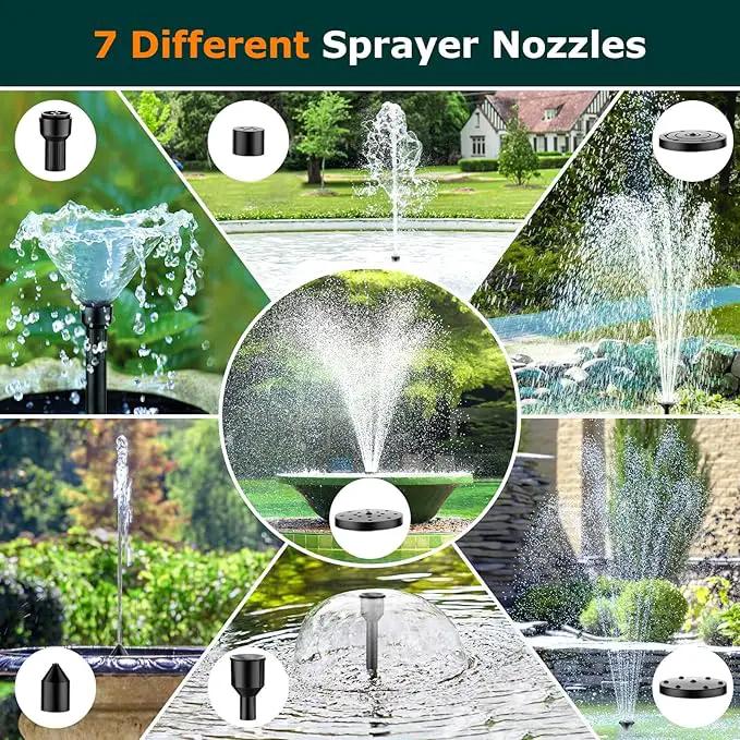 POPOSOAP Solar Fountain Pump, 20W Solar Powered Water Pump with 6.6FT Water Pipe, 320GPH Solar Pond Pump for Pond, Fish Tank, Yard and Wildlife Garden by GreenHaven Gardens