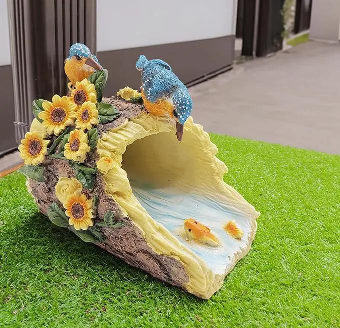 Bird Statues Outdoor Decoration, Resin Statue Garden Decor, Animal Downspout Diverter, Decorative Gutter Extension, 3"4" Downspout Extender Diverter Splash Block by GreenHaven Gardens