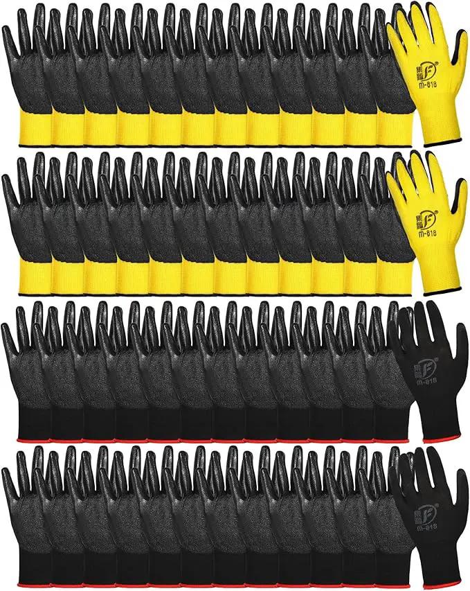 Nuogo 48 Pairs Gardening Gloves for Men Women Rubber Coated Safety Work Gloves Bulk for Gardening Construction Work by GreenHaven Gardens