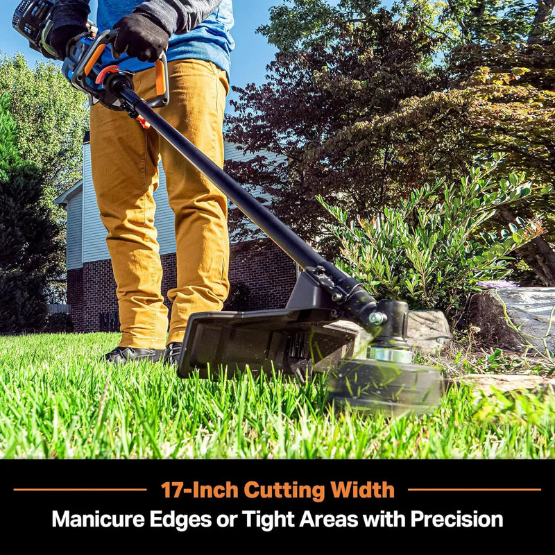 LawnMaster NPTGSP2617A No-Pull Gas Grass Trimmer with Electric Start 26cc 2 Cycle 17-Inch by GreenHaven Gardens