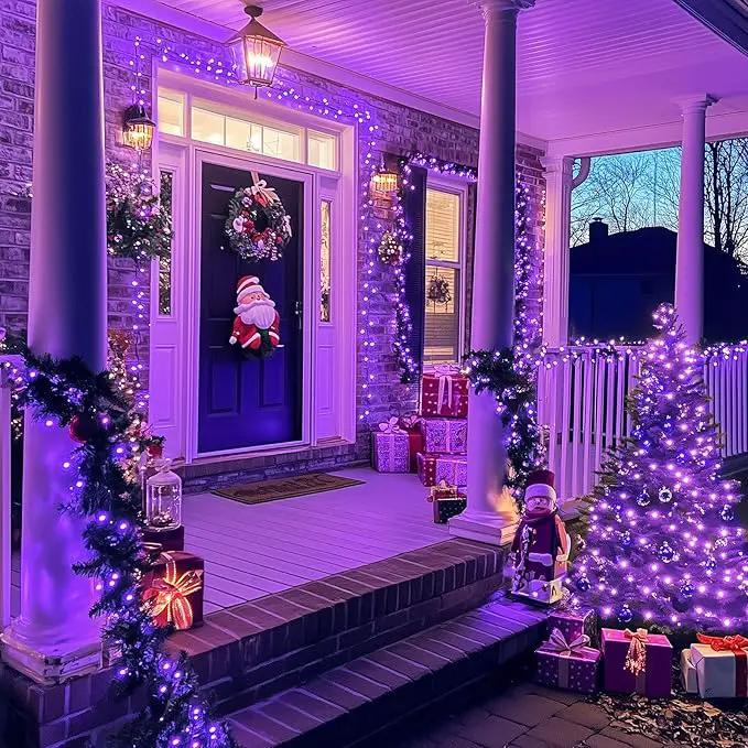 JMEXSUSS 500 LED Purple Christmas Lights, 173ft 8 Modes Christmas String Lights Outdoor Waterproof, Green Wire Purple LED Christmas Tree Lights for Indoor Party House Christmas Decorations by GreenHaven Gardens