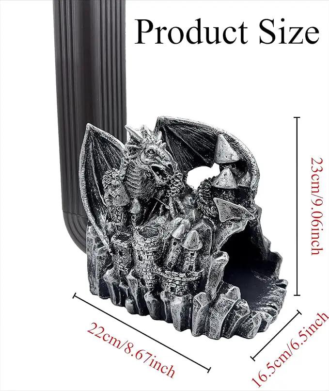 Dragon Gutter Diverter Rain, Outdoor Decor Sculpture, Garden Rain Downspout Diverter, Splash Block, Gutter Extender, Decorative Extension, Animal Statue,Eco-Friendly Resin, Fits 3x4 Downspouts by GreenHaven Gardens