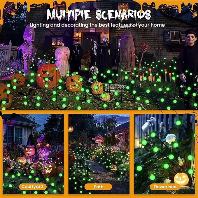 Solar Garden Lights,Halloween Lights Outdoor 20 LED Firefly Halloween Garden Lights Outdoor,Solar Lights for Outside,Solar Lights Outdoor Waterproof for Halloween,Christmas,Yard,Patio(Green) by GreenHaven Gardens
