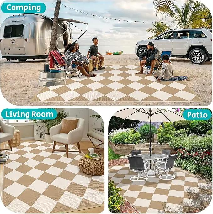 HEBE Outdoor Rug Waterproof 9x12, Plastic Straw Rug Camping Rug, Reversible Outdoor Patio Rugs RV Mat Clearance, Indoor Outside Floor Carpet for Porch,Deck,Camper,Balcony,Backyard by GreenHaven Gardens
