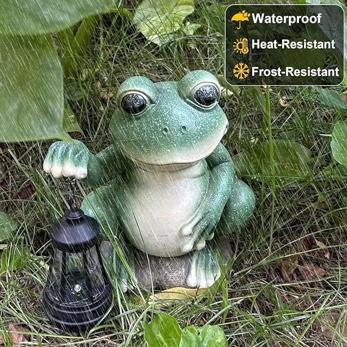 YODY Solar Garden Statues Outdoor Decor- Yard Decorations for Patio, Balcony, Backyard, Lawn Ornaments - Frog Figurines with LED Light- Unique Birthday House Warming Gifts for Women, Mom, Dad by GreenHaven Gardens