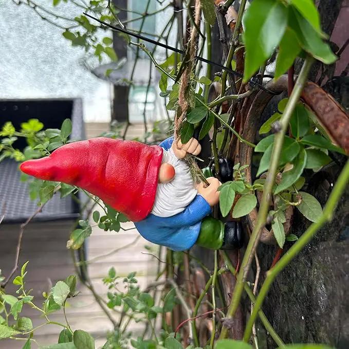 Hanging Gnome Garden Statue Decoration,Climbing Garden Gnomes Statue Figurine Ornament for Indoor Outdoor Home Garden Decor by GreenHaven Gardens