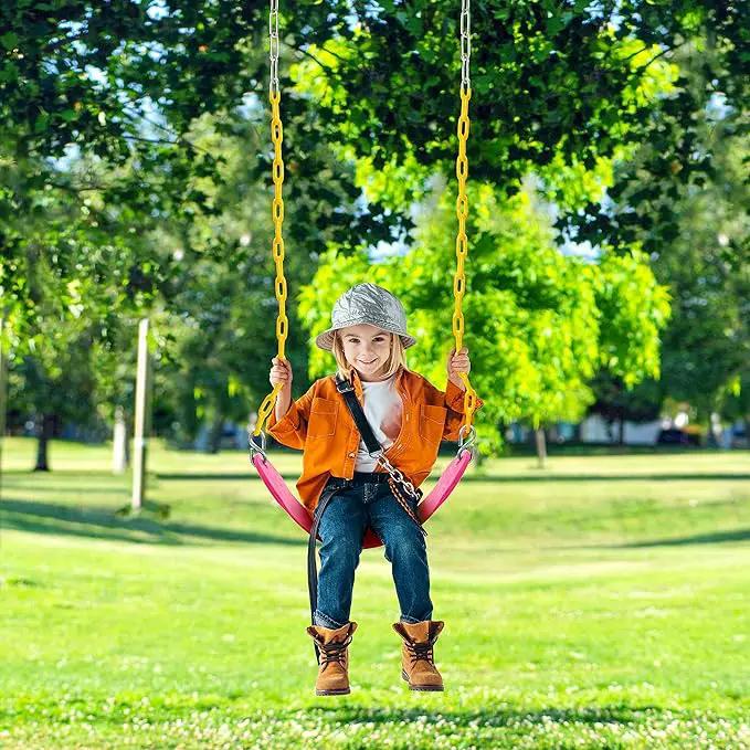 TURFEE 2 Packs Heavy Duty Swing Seat, Swing Set Accessories Replacement with 4 Snap Hooks for Kids Outdoor Play Playground, Trees, Swingsets, Playground(Pink) by GreenHaven Gardens