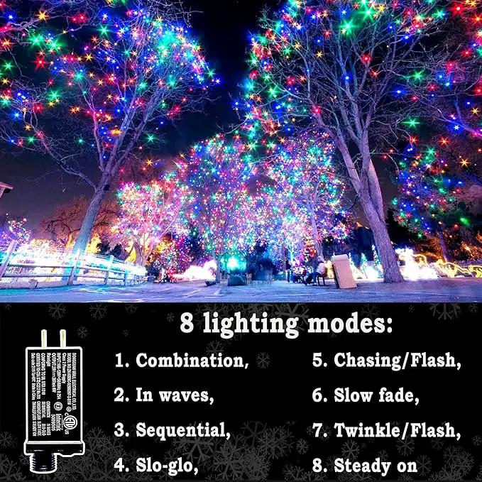 KNONEW Outdoor Christmas Lights 300 LED 99ft String Lights 8 Modes & Time Memory Fairy Light Plug in Waterproof LED String Lights for Xmas Yard Tree Wedding(Multicolor) by GreenHaven Gardens