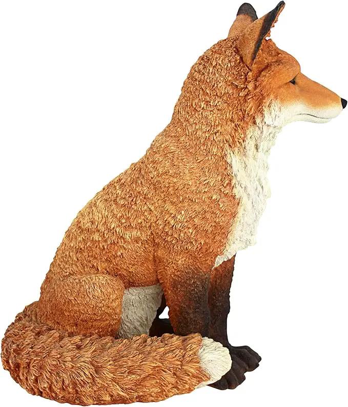 Design Toscano Simon The Woodland Fox Indoor/Outdoor Garden Statue for Patio, Pool or Lawn, 18 Inch Tall, Cast Stone Resin, Red Orange Paint by GreenHaven Gardens