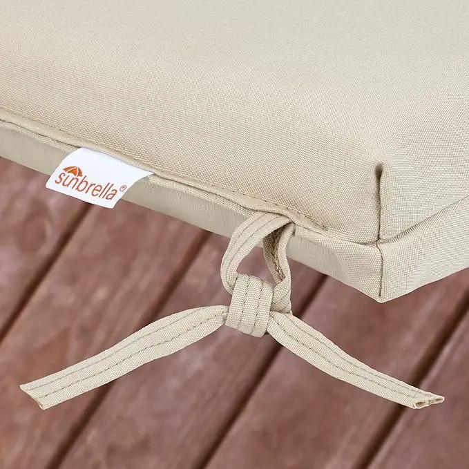 Sorra Home Sunbrella Bristol Square Chair Cushion (Set of 2) - Fade & Water Resistant, Outdoor & Indoor Patio Seat Cushion with Plush Foam - Canvas Rust (20" x 20" x 2.5") by GreenHaven Gardens