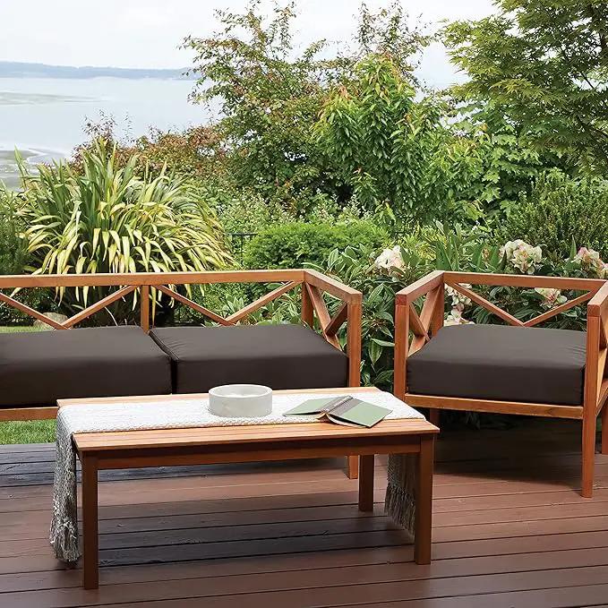 Classic Accessories Ravenna Water-Resistant 17 x 15 x 2 Inch Patio Seat Cushion, Espresso by GreenHaven Gardens
