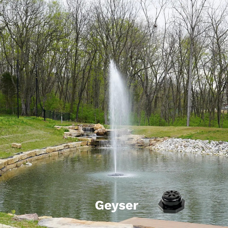 HALF OFF PONDS Floating Fountain – 1.75 HP Pond Aerator with 200' Cord – 14,800 GPH Water Pump – 11 Spray Patterns - Energy-Efficient – for Large Ponds, Lakes & Water Gardens by GreenHaven Gardens