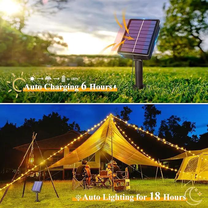 Ollny Solar String Lights for Outside, 2 Pack Total 132FT 400LED Solar Fairy Lights Outdoor, IP67 Waterproof 8 Modes String Lights for Tree Yard Garden Patio Party, Warm White by GreenHaven Gardens