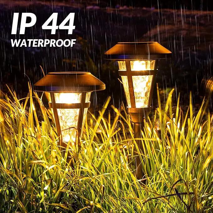 Solar Pathway Lights Outdoor 6 Pack, Warm White Lights Outdoor Waterproof, Bronze Finished Solar Garden Light for Yard Decor, Patio, Landscape, Lawn, Walkway, Pathway, Garden by GreenHaven Gardens