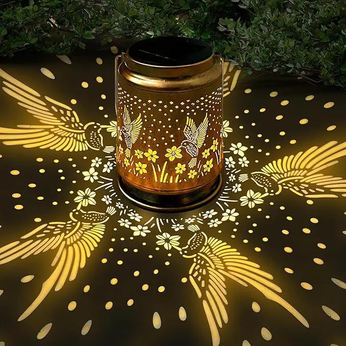KY&BOSAM Solar Lanterns Outdoor Waterproof Hummingbird Garden Decor Birthday Gifts for Women Mom Grandma Hanging Solar Lights Outdoor Metal LED Lantern Outside for Yard Patio Backyard Porch Pathway by GreenHaven Gardens