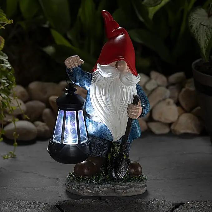 VP Home Earnest Garden Gnomes with Lantern Lawn Gnome Great Addition for Your Garden Solar Powered Light Garden Knome Christmas Decorations Gifts for Outside Patio Lawn by GreenHaven Gardens