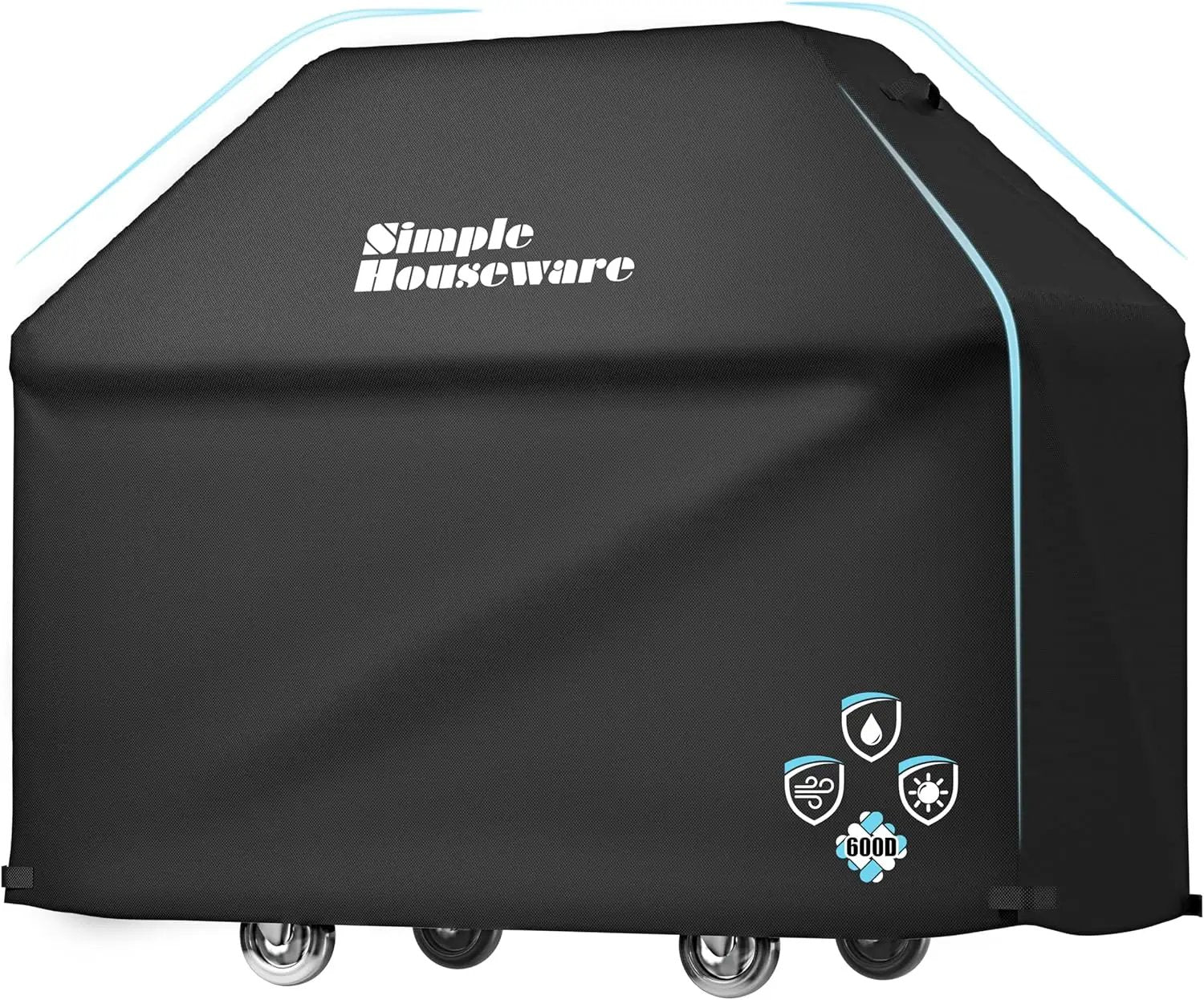 Simple Houseware 64 in. Waterproof Heavy Duty Gas BBQ Grill Cover, Weather-Resistant Polyester by GreenHaven Gardens