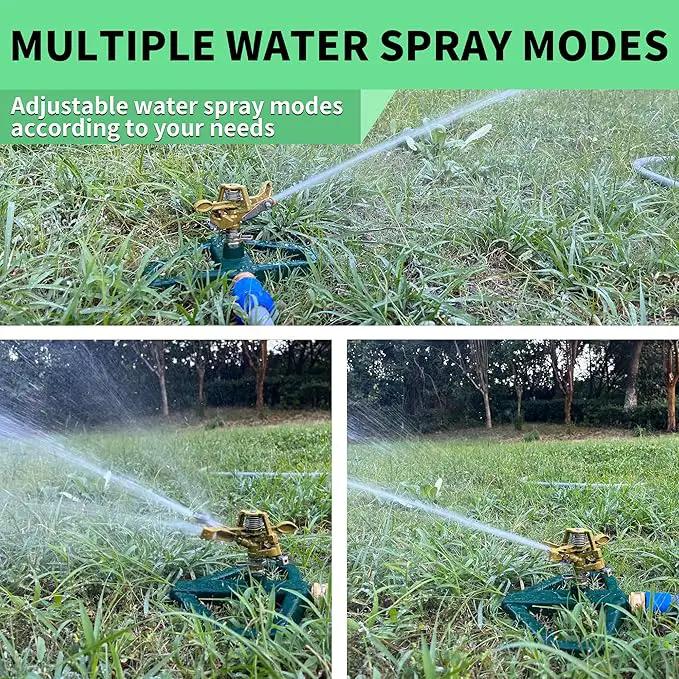Impact Sprinklers for Yard with Metal Base, Heavy Duty Zinc Alloy Water Sprinkler for Lawn, Automatic 360° Roating for Large Lawn and Garden, Coverage up to 5,800 Sq.Ft, Silver by GreenHaven Gardens