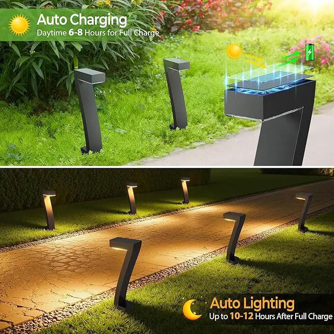 WdtPro Solar Lights Outdoor Pathway Lights, 6 Pack Upgraded Bright LED Outdoor Solar Light for Outside, IP65 Waterproof Solar Garden Light for Yard, Driveway, Walkway, Landscape, Patio Decor by GreenHaven Gardens