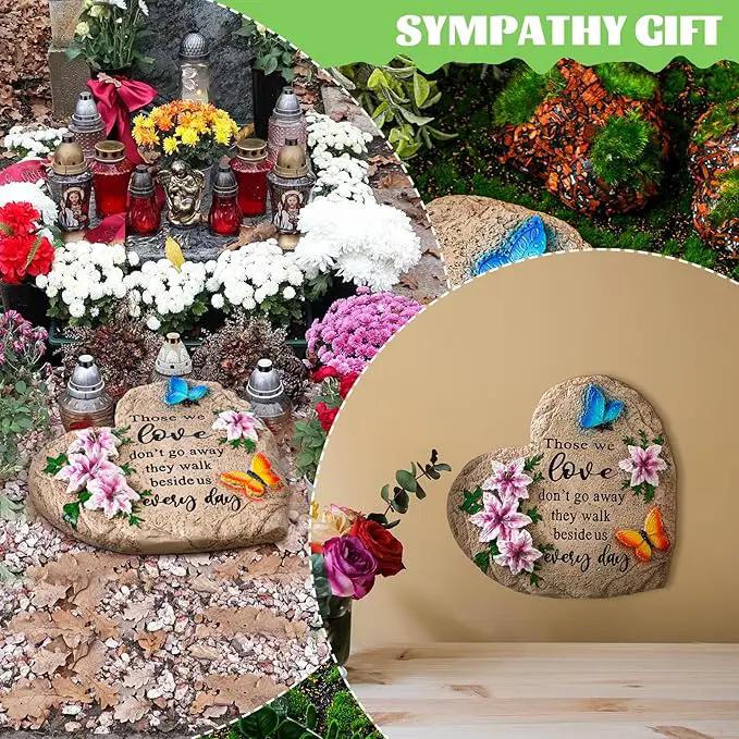 Jetec Memorial Garden Stone Sympathy Gift Decor Those We Love Don't Go Away Memorial Bereavement in Memory of Loss of Loved One Condolence Gifts for Outdoors(10 Inch) by GreenHaven Gardens
