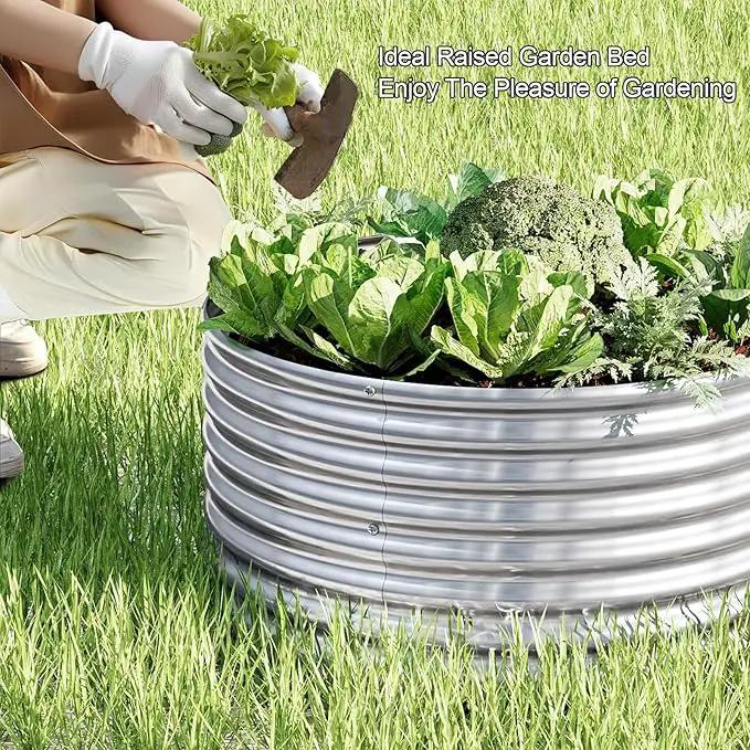 3 Pack 2x2ft Galvanized Raised Garden Bed Outdoor, Metal Garden Bed for Vegetables, Above Ground Garden Box for Flower, Steel Raised Beds for Gardening - 2FTx2FTx10inch by GreenHaven Gardens