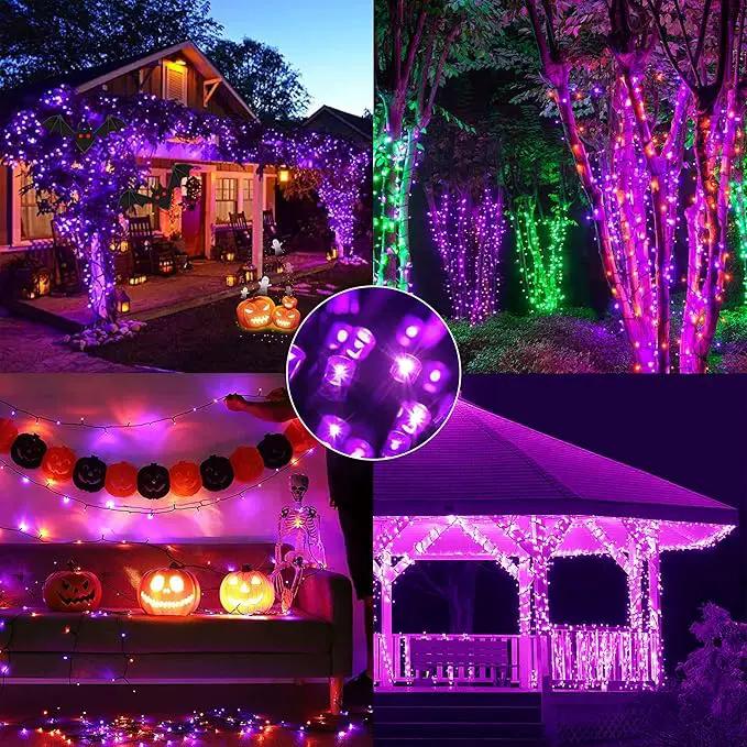 weillsnow Purple Christmas Lights, 200 LED 66Ft Plug in Waterproof Christmas String Lights, 8 Modes with Memory for Outdoor Indoor Garden Tree Patio Christmas Decorations (66FT, Purple) by GreenHaven Gardens