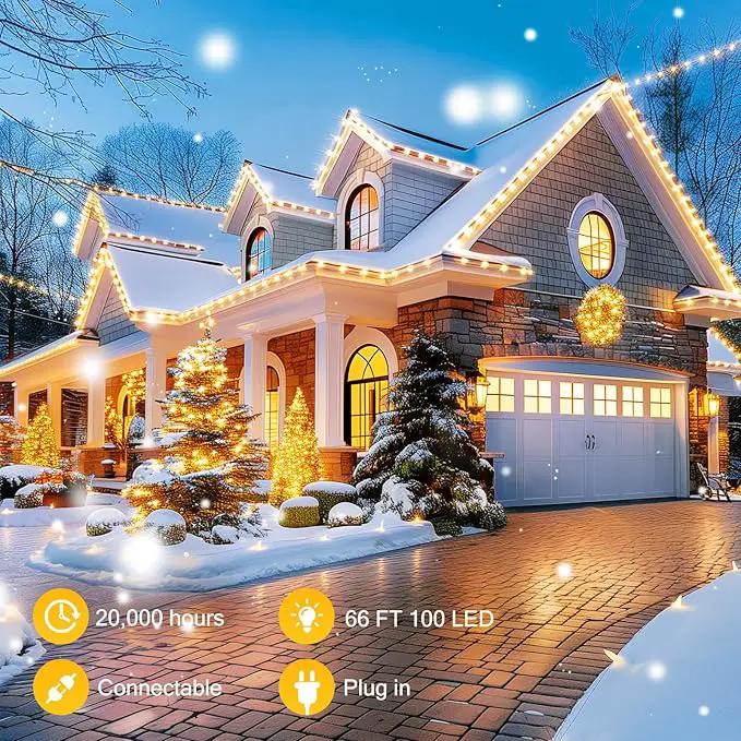 Brightown C9 LED Christmas String Lights, 66ft 100 LED Waterproof Strawberry String Lights, Plug-in Extendable Green Wire Lights String for Outdoor Indoor Outside Patio Wedding Party Decoration by GreenHaven Gardens