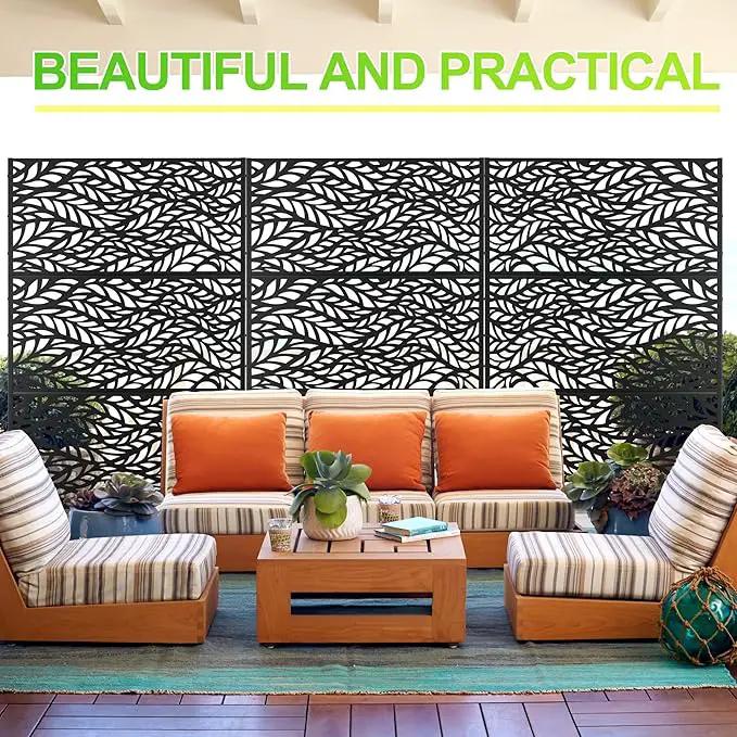 Outdoor Privacy Screen,72" H×47" W Metal Privacy Screen, Freestanding Privacy Fence Panels for Patio by GreenHaven Gardens