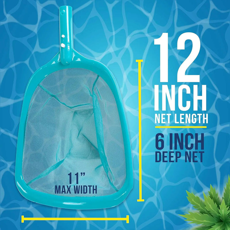 U.S. Pool Supply 11.5 Foot Swimming Pool Leaf Skimmer Net with Telescopic Aluminum Pole, 8 Sections - 6" Deep Ultra Fine Mesh Netting Basket, Remove Finest Debris, Adjustable Length, Clean Spas, Ponds by GreenHaven Gardens
