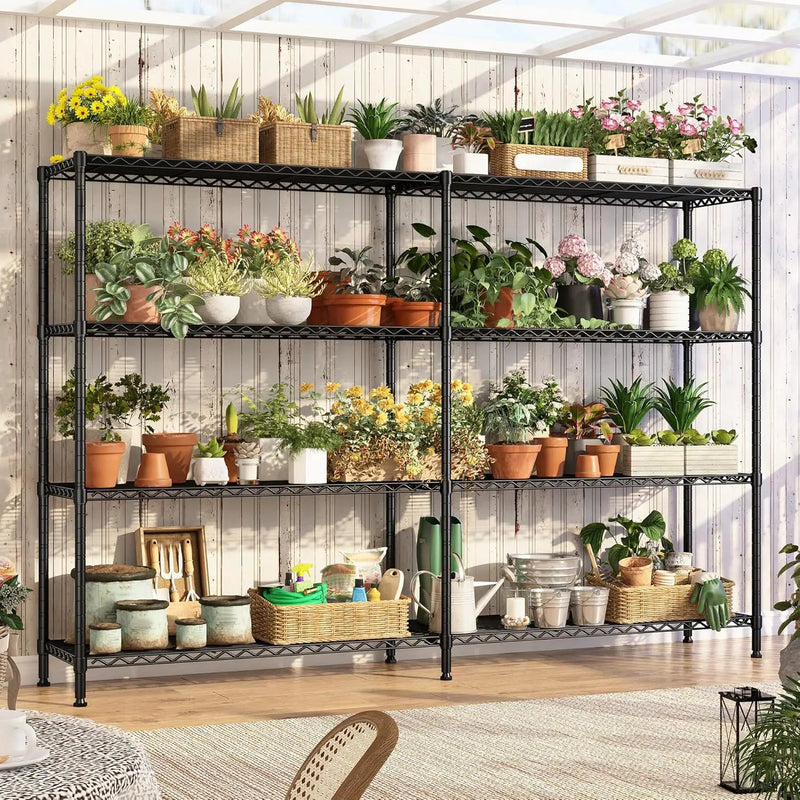 REIBII 70"W Metal Shelving, Storage Shelves 4-tier Wire Shelving Unit Load 1240LBS Metal Shelves for Storage Adjustable Shelving Rack for Pantry Kitchen Commercial school Garage 70"W*15.8"D*62.9"H by GreenHaven Gardens