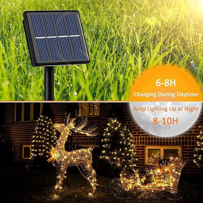 Beieverluck 8 Pack Solar Fairy Lights Outdoor Waterproof 264FT 800 LED Solar String Lights Outside with 8 Modes for Tree Garden Wedding Party Decor, Warm White by GreenHaven Gardens