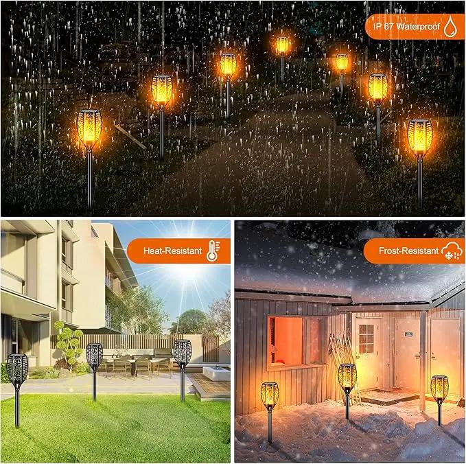 Upgraded Larger Solar Lights Outdoor Waterproof 96 LED, 43" Outdoor Lights, Solar Torch Light with Flickering Flame, Led Lights for Garden Decor, Patio, Yard, Pathway, 4Pack by GreenHaven Gardens