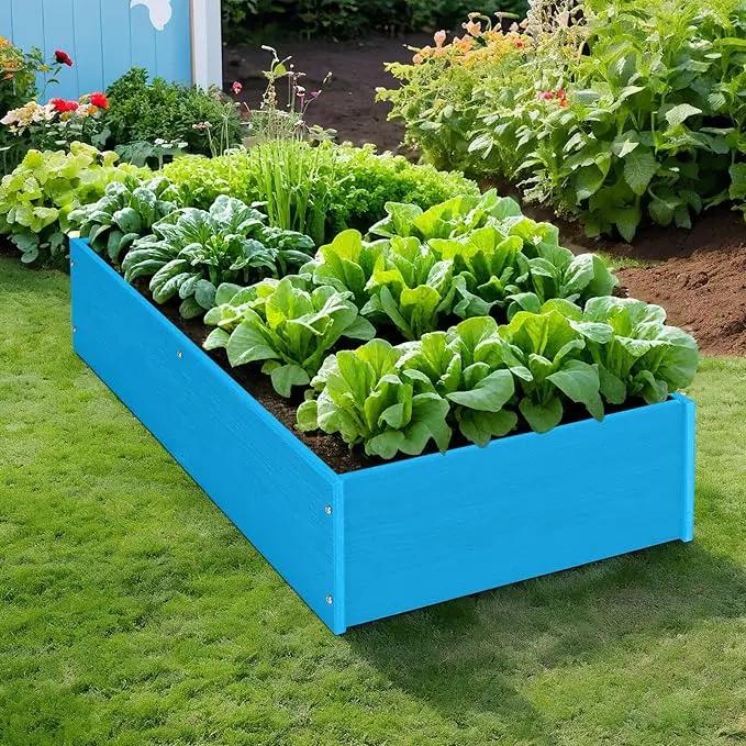 HDPE Raised Garden Bed 47.24 * 24.4 * 9.65 in,Vegetable Planter Bed Outdoor,Elevated Horticulture Planter Bed,Waterproof,Rot-Resistant and Non-Cracking Above Ground Garden Bed(Pacific Blue) by GreenHaven Gardens