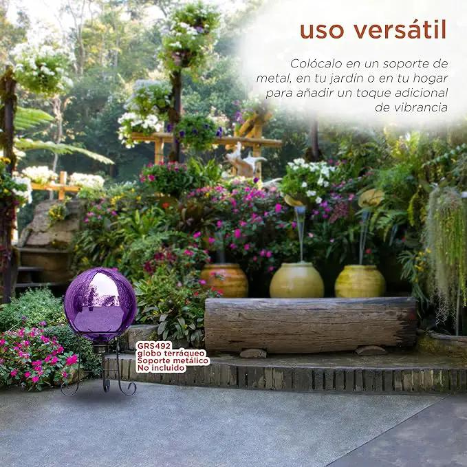 Alpine Corporation 10" Diameter Indoor/Outdoor Glass Gazing Globe Festive Yard Décor, Purple by GreenHaven Gardens