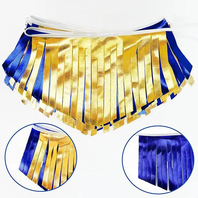 Royal Blue Gold Tassel Banner Metallic Fabric Pennant Bunting Flag for Graduation Retirement Bachelorette Birthday Engagement Wedding Bridal Shower Nautical Ahoy Achor Party Decorations Supplies by GreenHaven Gardens