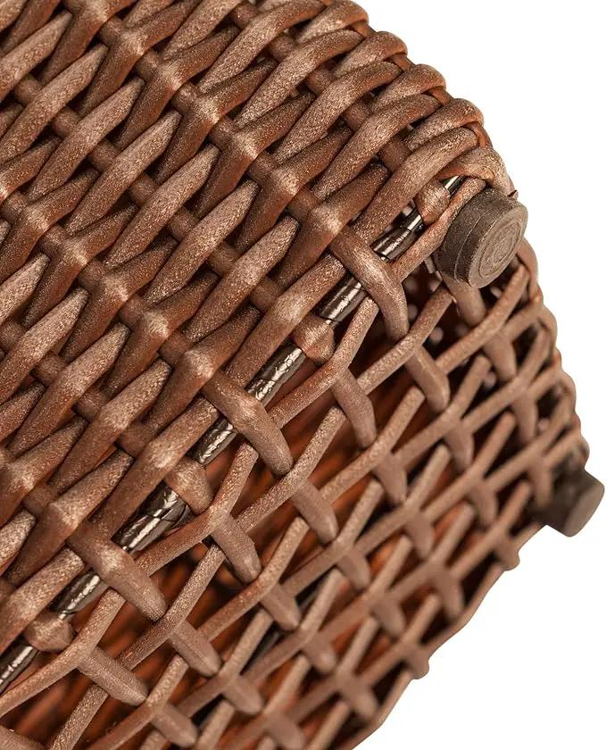 Patio Sense 62501 Alto Wicker All-Weather Planter Set with Liners Tall Plant Decor Box for Outdoors Patio Herb Garden Furnishings - Mocha - Pack of 2 by GreenHaven Gardens