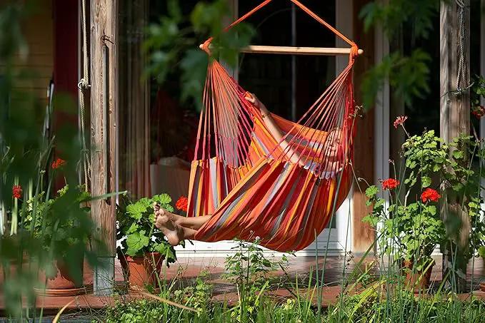 LA SIESTA® - XL King Domingo Hammock Swing Chair - Weather & Tear Resistant Hanging Hammock Chair - Indoor Outdoor Hammock Chair Swing - Hanging Chair for Patio Porch Bedroom - Max 355 Lbs, Toucan by GreenHaven Gardens
