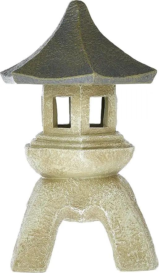 Design toscano ng29870 asian decor pagoda lantern indoor/outdoor statue, 11 inches wide, 11 inches deep, 17 inches high, handcast polyresin, two tone stone finish by GreenHaven Gardens