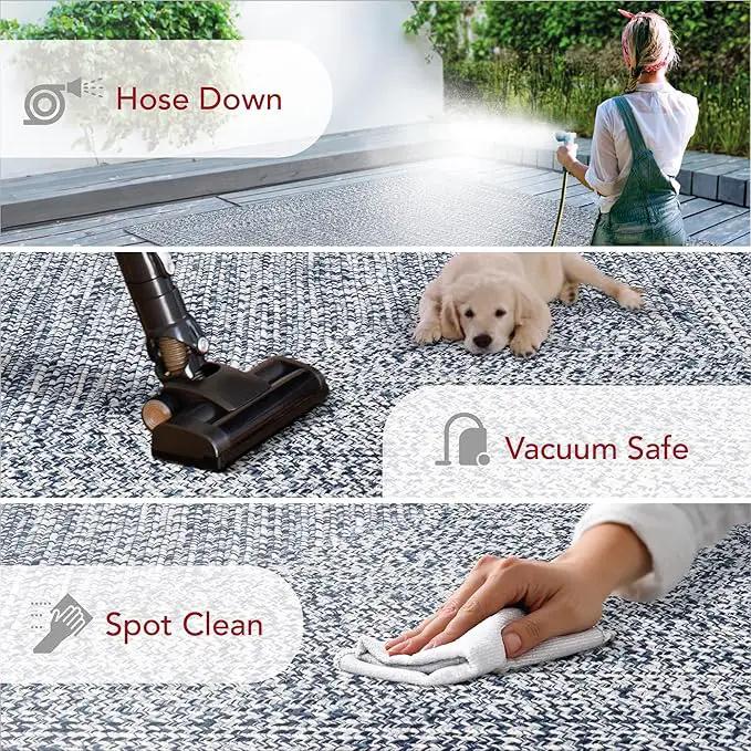 nuLOOM 2' x 8' Solid Hand Braided Indoor/Outdoor Area Rug, Pet-Friendly, High Traffic, Weather Resistant, for Patio, Balcony, Bedroom, Living, Dining Room, Wynn Navy by GreenHaven Gardens