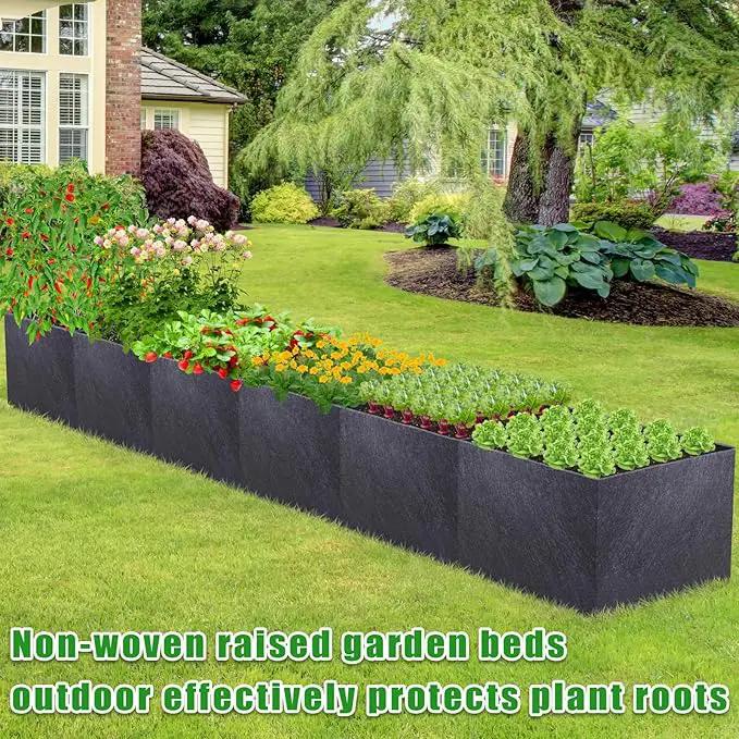 POILKMNI 12x2x1ft Fabric Raised Garden Bed - Outdoor Planter Box Non-Woven Fabric Patio Planting Bed Garden Grow Bed Bag for Growing Herbs, Flowers and Vegetables by GreenHaven Gardens