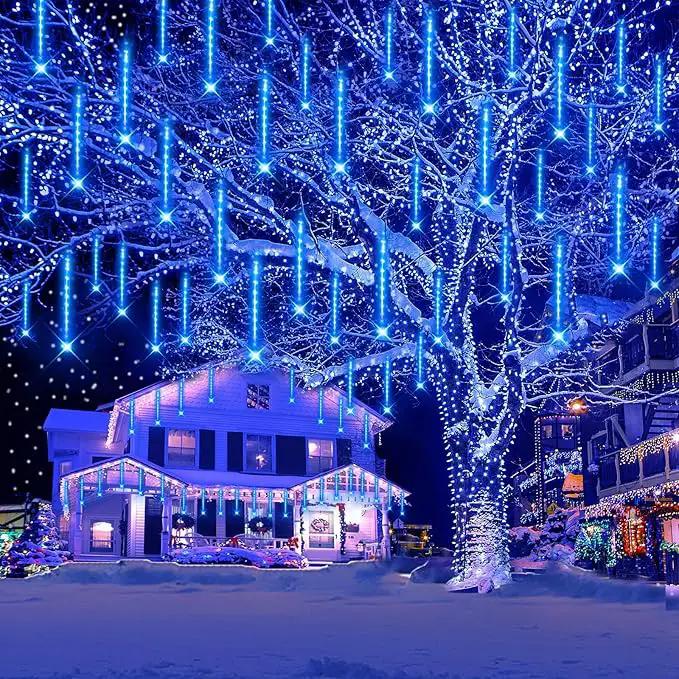 Aokudoni Blue Christmas Icicle Lights, 16 Inch 8 Tube Outdoor, UL Certified LED Connectable Decorations for Yard Porch Party Garden by GreenHaven Gardens