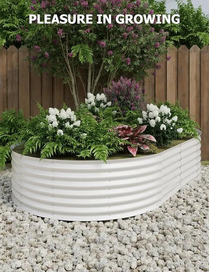 2 Pcs Raised Garden Beds Outdoor 10x4x1.5ft - Galvanized Steel Planter Box for Vegetables, Flowers, Rust-Resistant Garden Box, Easy Assembly Raised Beds, Durable Planters for Outdoor Plants, Beige by GreenHaven Gardens