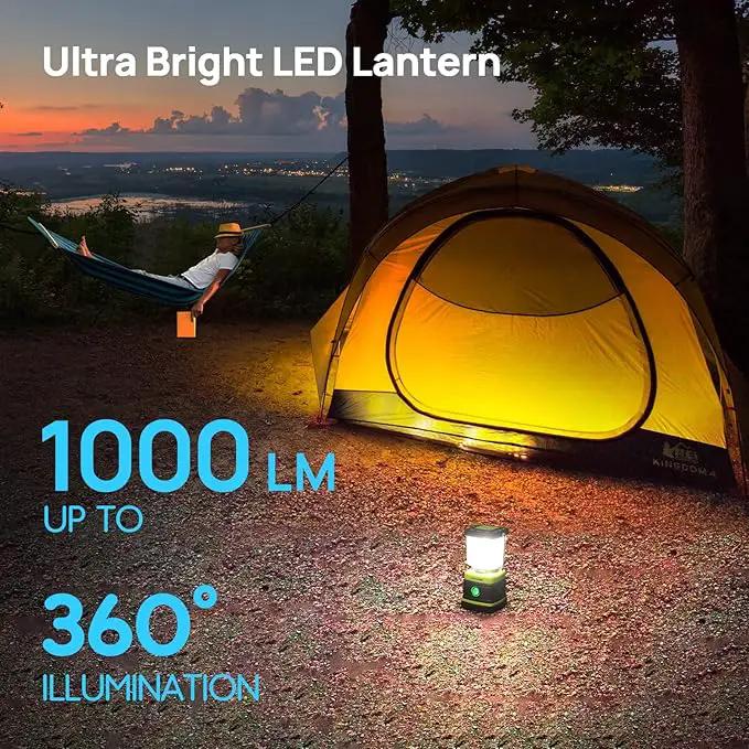 LED Camping Lantern, Consciot Battery Powered Camping Lights, 1000LM, 4 Light Modes, IPX4 Waterproof Tent Lights, Portable Flashlight for Power Outages, Emergency, Hurricane, Hiking, 2-Pack by GreenHaven Gardens