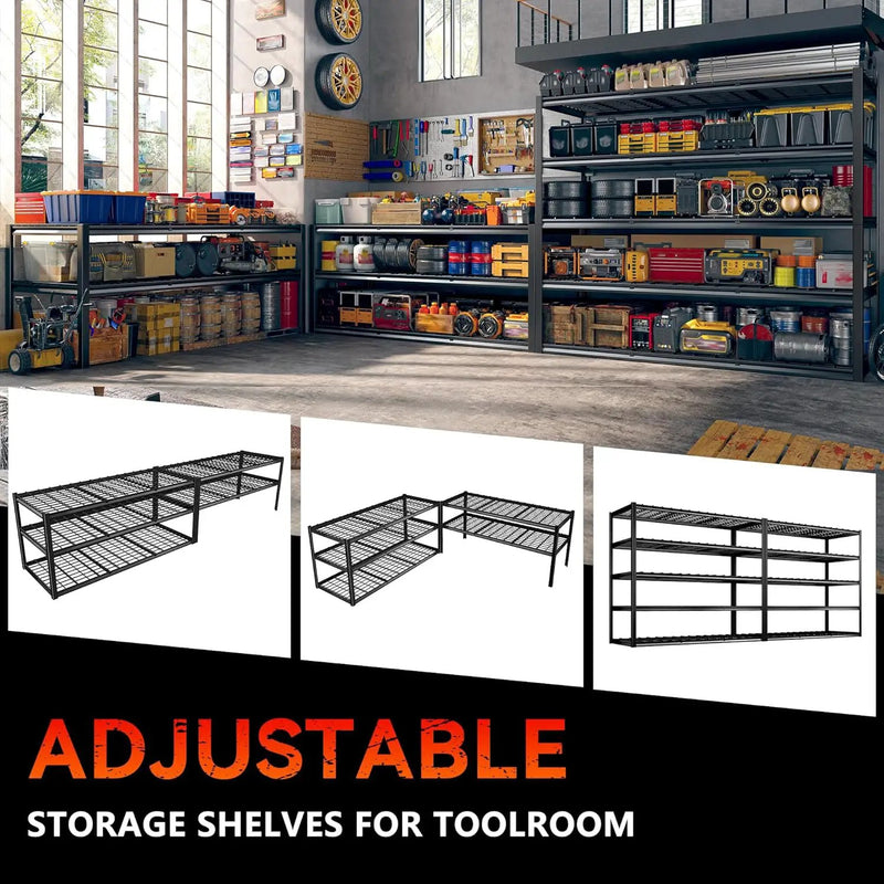 REIBII 60" W Garage Shelving Heavy Duty Metal Shelving 3000LBS Storage Shelves Adjustable Metal Shelves for Storage Industrial Garage Shelves for Warehouse Basement 60" W x 24" D x 72" H by GreenHaven Gardens
