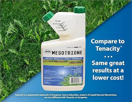 Liquid Harvest Mesotrione - 32oz - Mesotrione Concentrate (Compare to Tenacity) - Pre and Post-Emergent Weed Killer for Lawn and Turf Grasses by GreenHaven Gardens