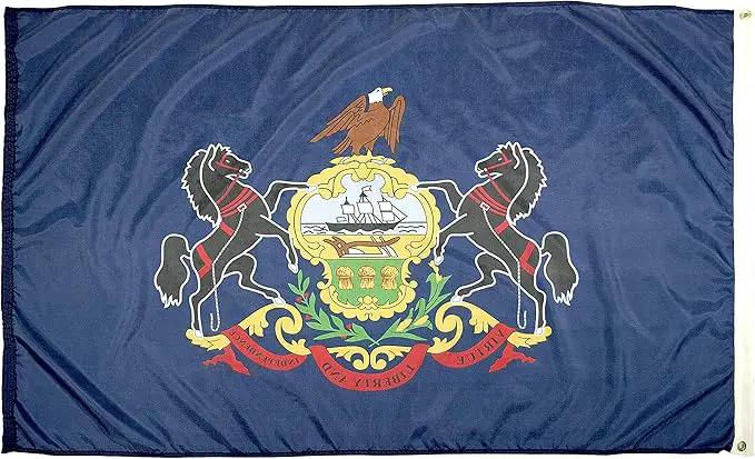 FlagSource Pennsylvania Nylon State Flag, Made in USA, 5x8' by GreenHaven Gardens