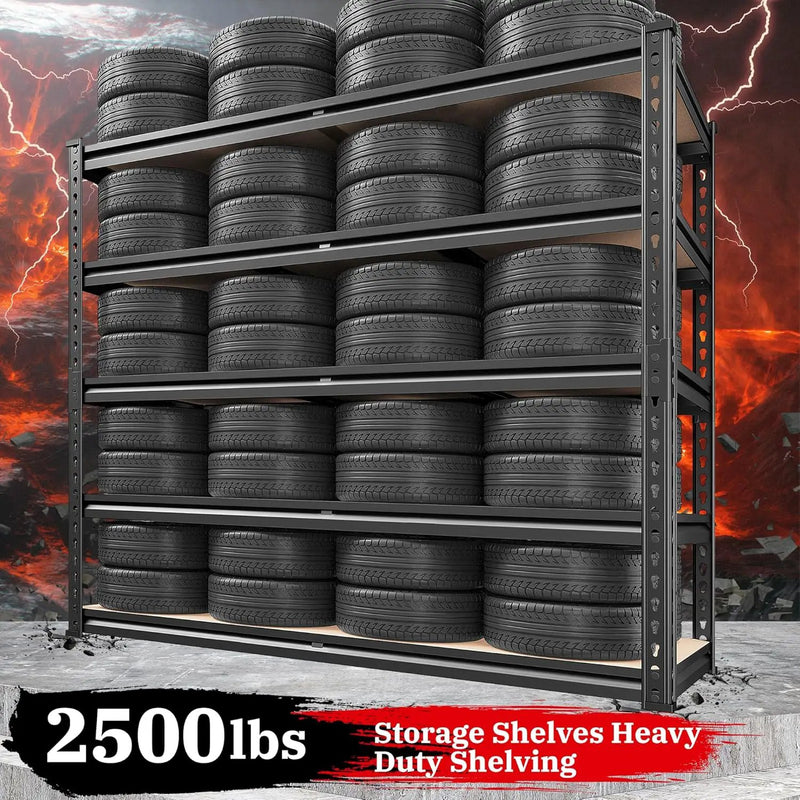 REIBII 2500LBS Garage Shelving 72''H Storage Shelves 40" W Metal Shelving 5 Tier Metal Shelves Adjustable Pantry Shelf for Closet Pantry Basement Kitchen Warehouse 72" H x 40" W x 20" D by GreenHaven Gardens
