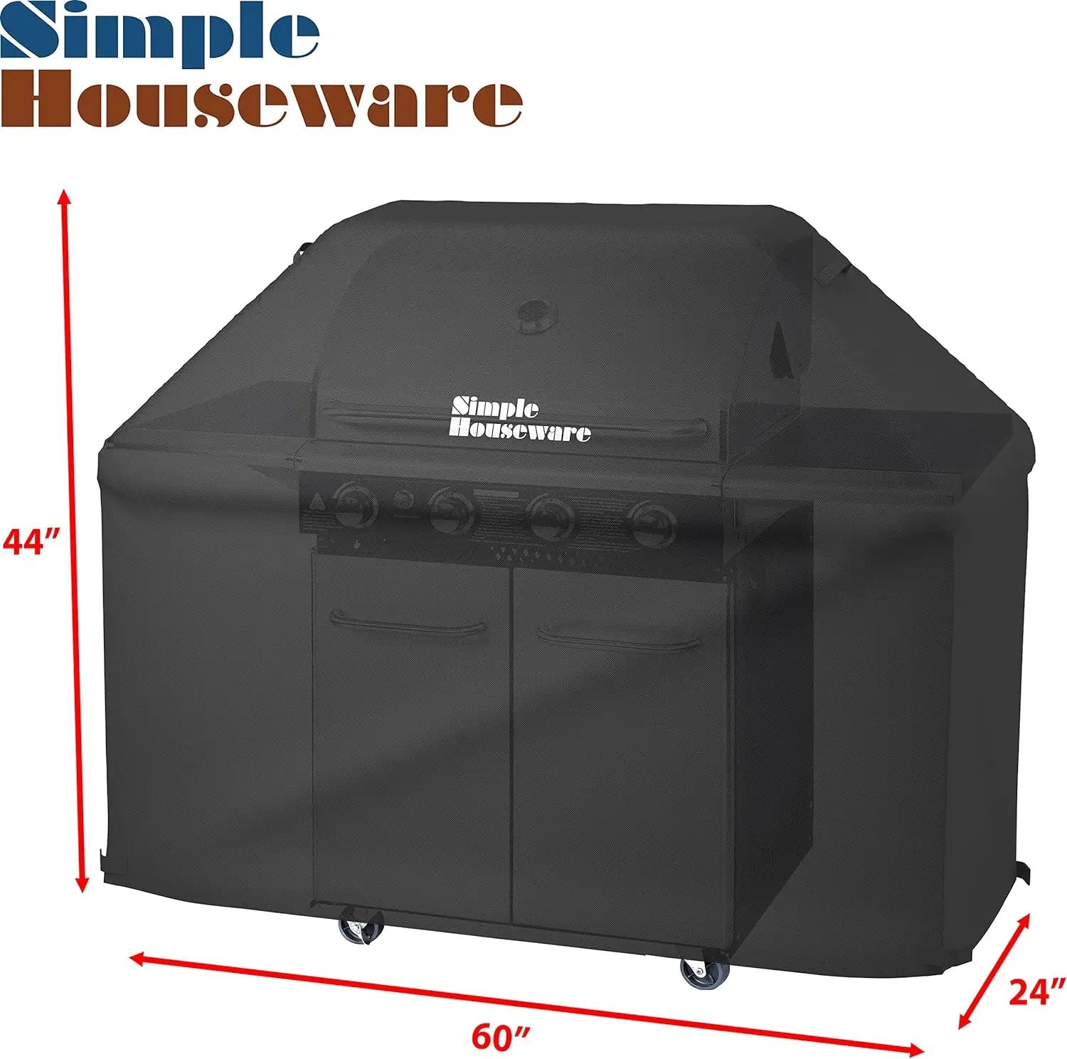 Simple Houseware 60 in. Waterproof Heavy Duty Gas BBQ Grill Cover, Weather-Resistant Polyester by GreenHaven Gardens
