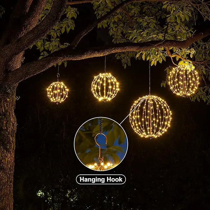 LIGHTSHARE 16IN 128LED Light Ball Yard Decoration Pathway Lights Sphere Light with Fold Flat Metal Frame Indoor Outdoor Waterproof Garden Lights, Plug in by GreenHaven Gardens